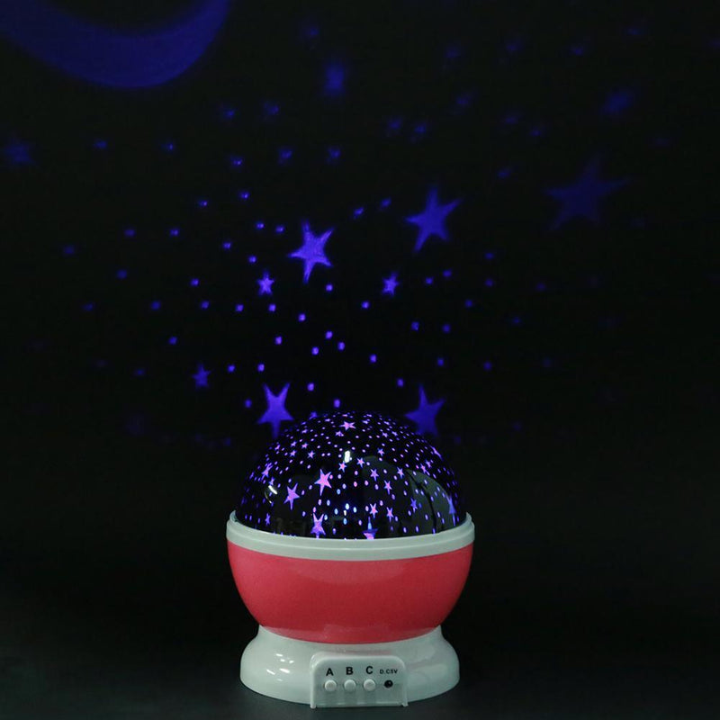 Rotating Projector Starry Night Lamp Projection LED Lights Xmas Gift(Pink) Newly