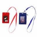 With Lanyard Faux Leather Multi colored ID Holders Wallets Card Case Zipper Bag