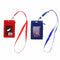 With Lanyard Faux Leather Multi colored ID Holders Wallets Card Case Zipper Bag