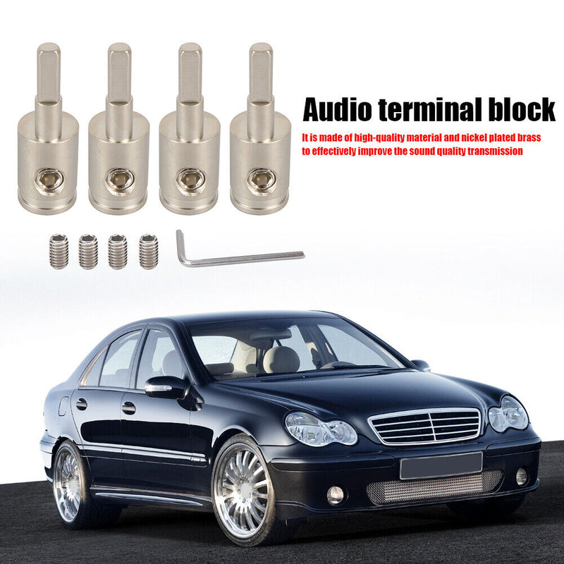 4 Sets 4GA to 8GA Terminals Car Audio Wire Terminal Blocks Power Cord Reducers