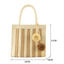 Summer Female Hand-woven Tote Bag Women Small Beach Sea Stripe Shopper Bag