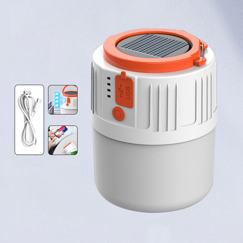 V65 Solar LED Camping Light USB Rechargeable Lanterns Bulb for Outdoor Tent Lamp