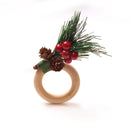 Wooden Napkin Ring Handicraft Pine Cones Napkin Holder Christmas Napkin Rings