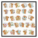 Full Embroidery Stamped Alphabet Bear DIY 11CT Cotton Thread Cross Stitch Kit