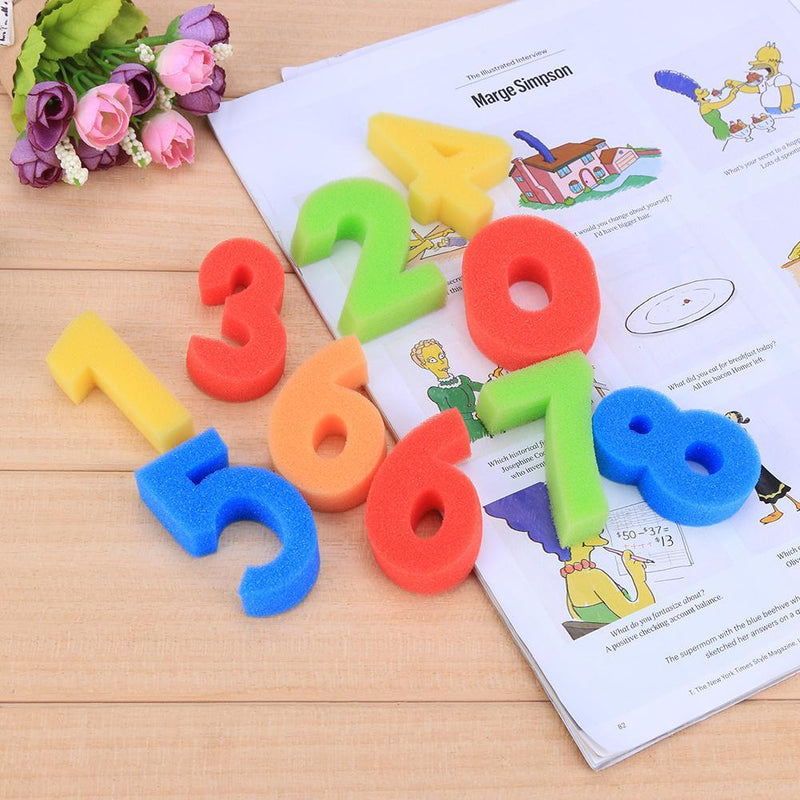 4pcs Sponge Roller Brush 10pcs Number Kids Painting Graffiti Brush Early Bil