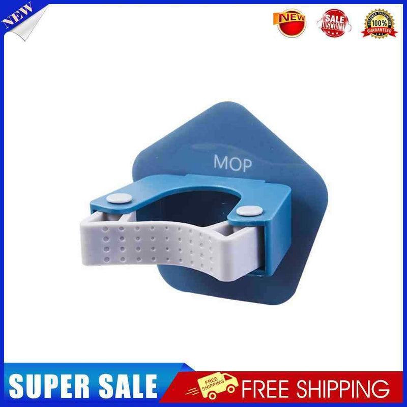 5pcs Adhesive Mop Holder Wall Mounted Anti-Slip Blue