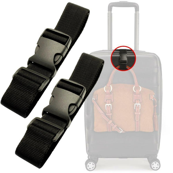 Black Small Travel Luggage Straps Short Adjustable Suitcase Belt Buckle Z5X0
