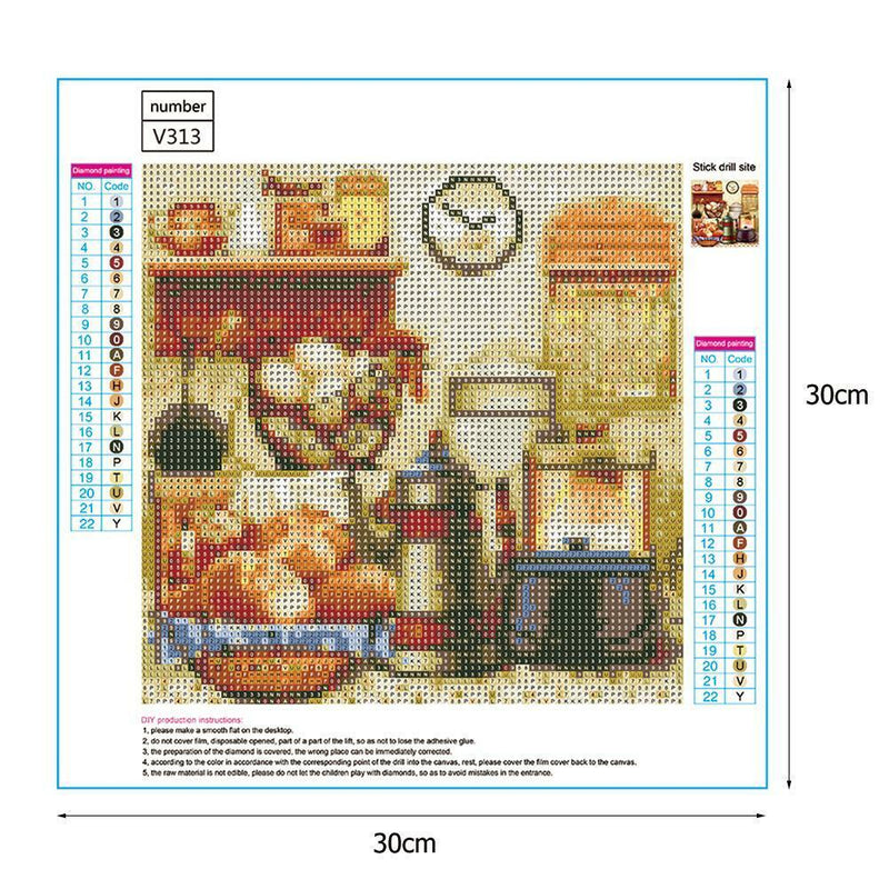 5D DIY Full Drill Diamond Painting Kitchen Cross Stitch Embroidery Mosaic
