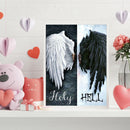 Canvas Paint By Numbers Black White Angel Wings Oil Hand Painted Home Art