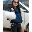 White Women Pretty Cute Faux Rabbit Fur Handbag Shoulder Messenger Bag Tote