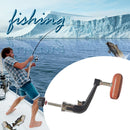 Foldable Spinning Reel Handle Metal Fishing Wheel Rocking Arms Wooden Grip Kn