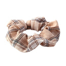 Hair Scrunchies Plaid Women Elastic Ponytail Holder Hair Ties Rope (Khaki) Newly