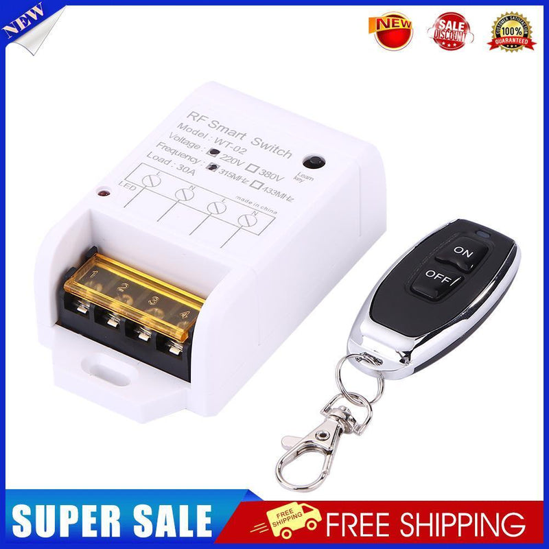220V 30A 1CH Wireless Remote Control Switch Transmitter+Receiver (ON/OFF)