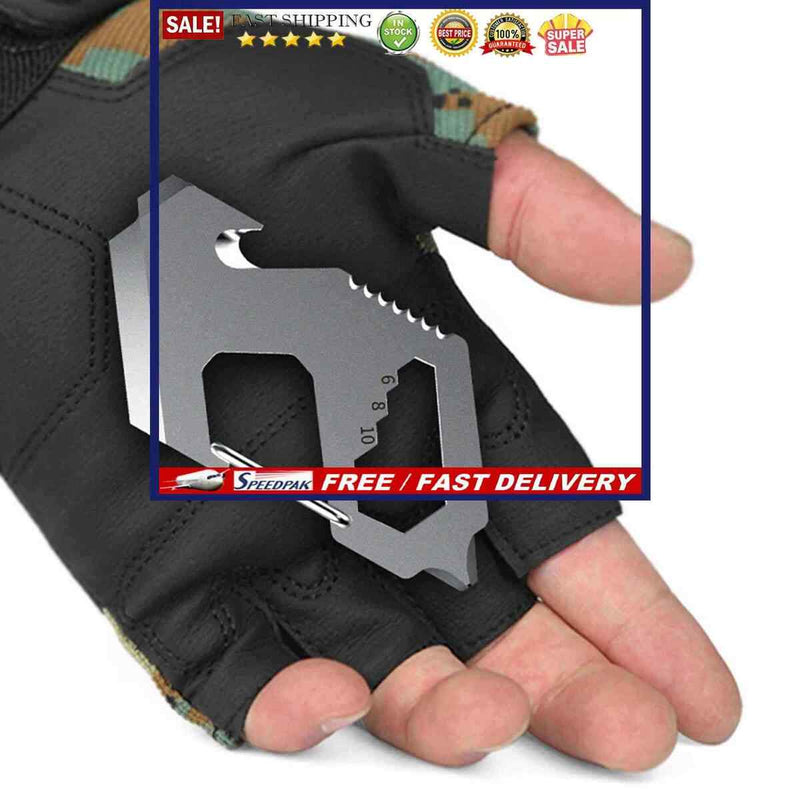 Multipurpose Clip for Hiking Key Ring with Bottle Opener Rulers Screwdriver