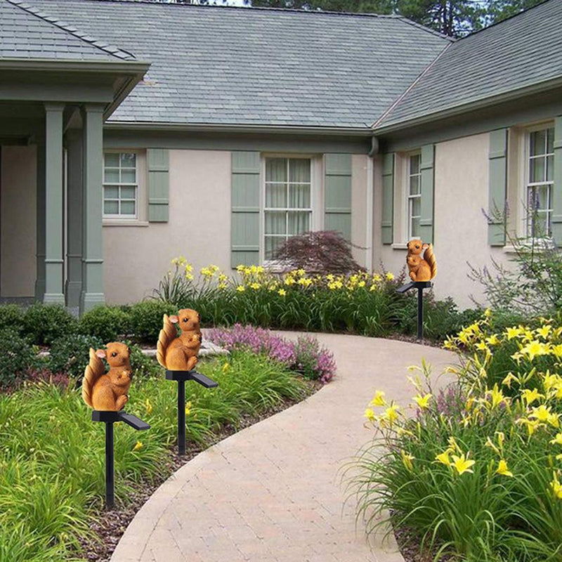 Solar LED Squirrel Yard Landscape Light Waterproof Garden Lawn Decorative Lamp
