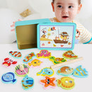 Wooden Magnetic Fish Toys Kids Educational Fishing Magnet Puzzle Game Gifts UK
