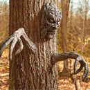 Props Ghost Face Sculpture Tree Bark Face Bark Ghost Face Garden Statue