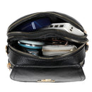 2pcs Retro Women PU Multi Layers Shell Shoulder Messenger Bag (Black)