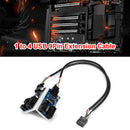 HC427-B 2 Way HUB Connector USB 9 Pin Header Extension Splitter (1 to 4)