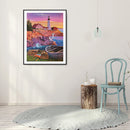 5D DIY Diamond Painting Seaside Lighthouse Full Round Drill Art Crafts Mosaic