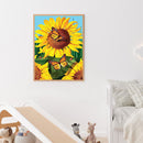 Sunflower Butterfly 5D DIY Full Round Drill Drawing Kit Diamond Painting Craft