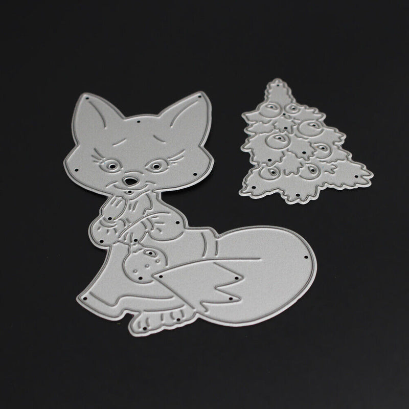 Christmas Tree Cat Cutting Die Stencil DIY Scrapbooking Album Craft Card-164939