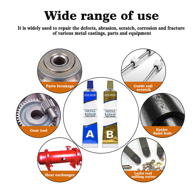 2pcs AB Glue Metal Repair Adhesive Super Glue Curing Liquid Steel Strong Seal