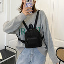 Female Preppy Style Lamb Wool Backpack Women Winter Solid Color Mini Rucksacks