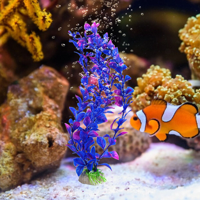 25cm Fish Tank Simulation Water Plants Aquarium Grass Weed Plants (Purple) Newly