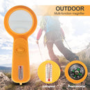 5 in 1 Thermometer with Compass and LED Lamp for Money Checking Magnifier