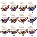 Elegant Bride Hair Jewelry Hairpin Shiny Rhinestone Inlaid Flower Hair Comb