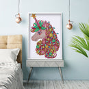 5D DIY Partial Drill Special Shape Unicorns Rhinestone Drawing Decoration Kit