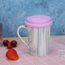 Wheel Silicone Cup Lids Heat-resistant Dust-proof Bowl Cover (Pink Purple) Newly
