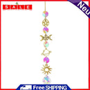 Hexagon Star Crystal Candlestick Lighting Wind Chimes Curtain Home Garden Pendant