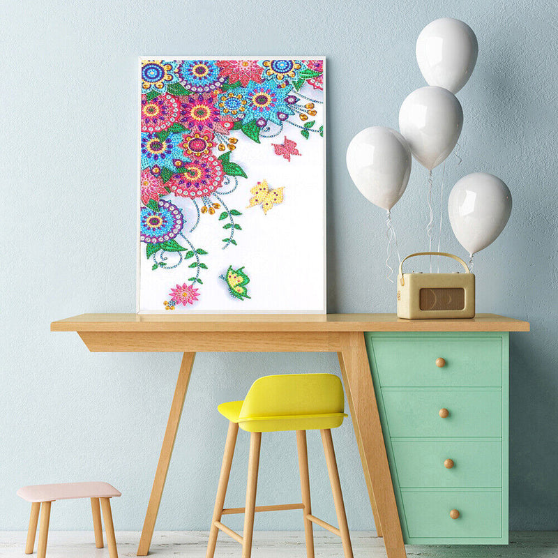 5D Part Special Shaped Drill Diamond Painting Flower Butterfly Kit Wall Art