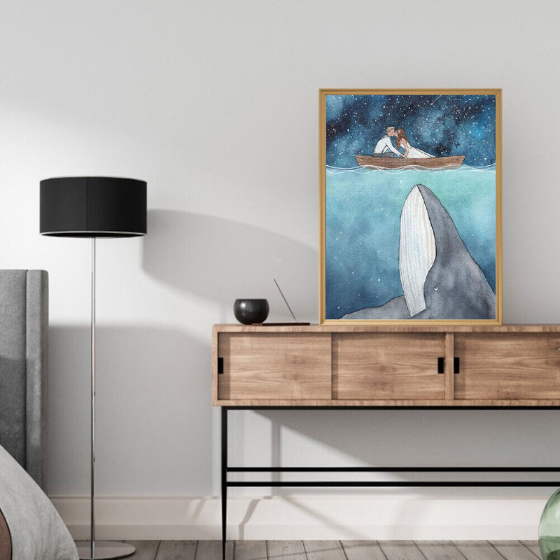 Unsdersea Whale Canvas Oil Paint By Number DIY Color Picture for Adults Children