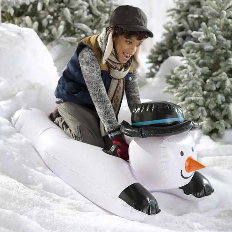2pcs 107cm Winter Snow Sled Ring w/ Handle PVC Inflatable Snowman Skiing