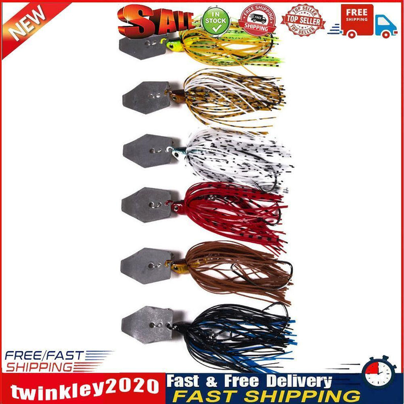 6pcs Metal Jig Iron Plate  Fish Sequins Crank Hook 11g Sea Fishing Bait Newly