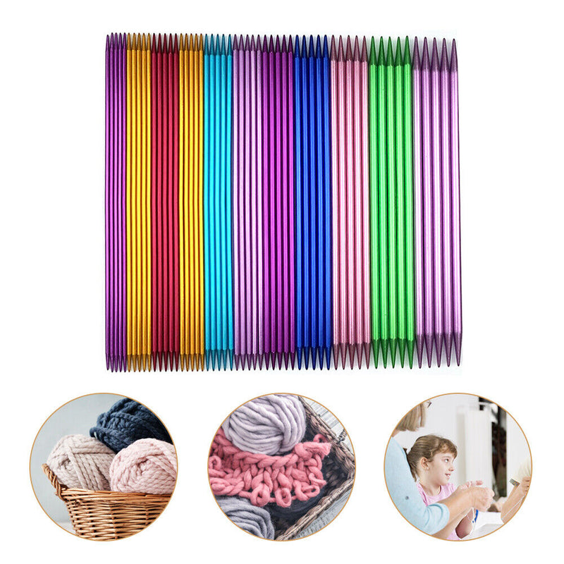 55pcs Straight Knitting Needles Alumina Crochet Hooks Weaving Craft Tools