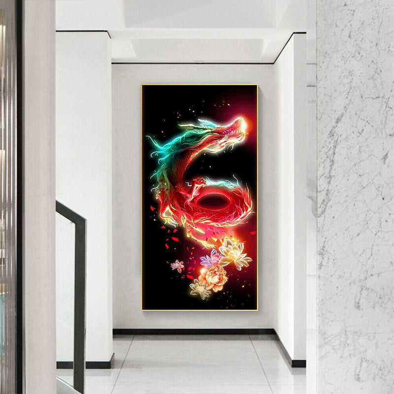Colorful Dragon Oil Paint By Numbers Kits DIY Handpainted on Canvas Picture