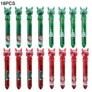 16pcs Ballpoint Pen Sequin Elk Santa Claus Retractable Multi-Color Pen Gift`