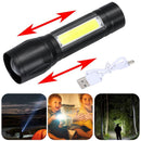 Illumination USB Rechargeable Mini Glare Flashlight COB Side Light Torch Lamp