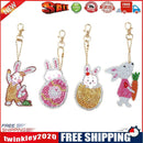 4pcs Mosaic Diamond Painting Keychain 5D DIY Rhinestone Keyring Kit (AA934)