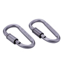 #QZO 2Pcs Carabiner Screw Lock D-Shaped Hook Keyring Clip Camping Hiking Who