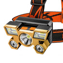 5xLED 1200mAh Portable Headlight USB Rechargeable Outdoor Fishing Headlamp