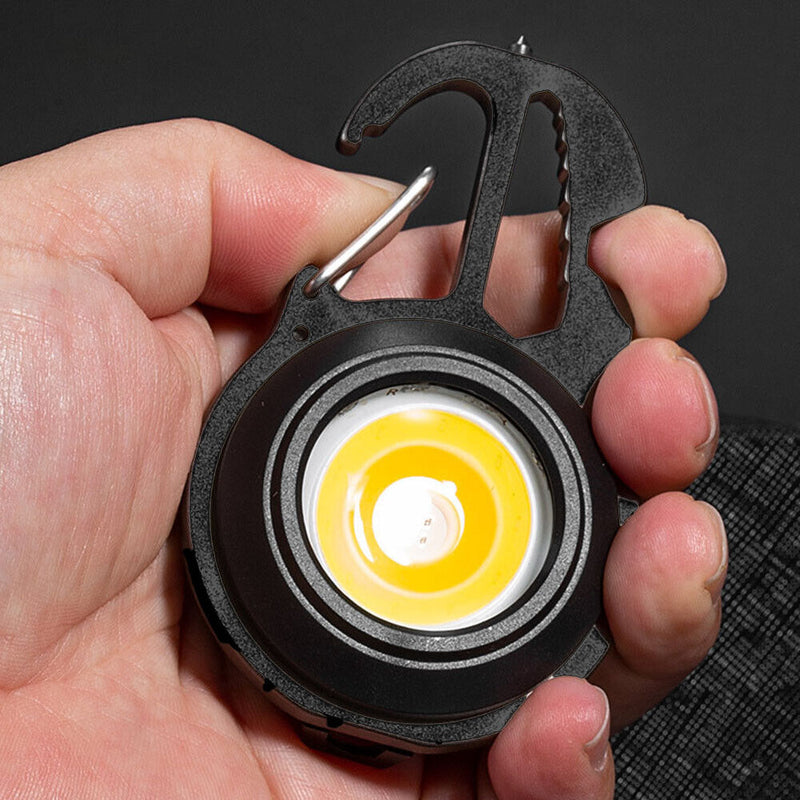 Mini LED Flashlight Keychain Rechargeable 500LM Can Opener Camping Work Lights