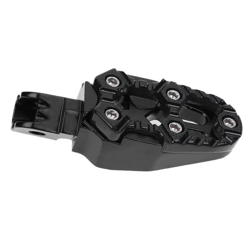 2pcs Universal 8mm Metal Motorcycle Foot Pedals Footrests w/ Spring(Black)