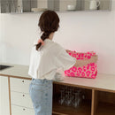 Women Leopard Pattern Printing Shoulder Bag Fashion Canvas Tote Shopping Bags