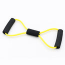8 Word Rubber Yoga Fitness Chest Expander Rope Workout Equipment (Yellow) Newly