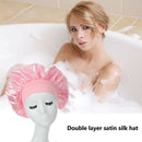 Women Night Sleep Hair Cap Double Layer Satin Silk Headwear Adjustable Night Hat